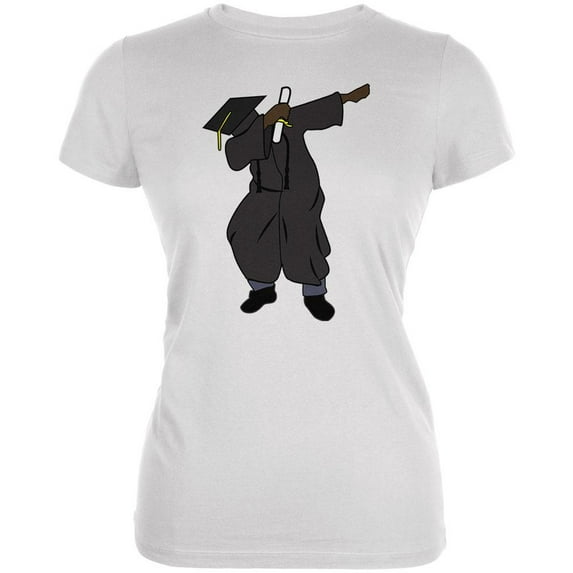 Dabbing Graduate Graduation Juniors Soft T Shirt White LG
