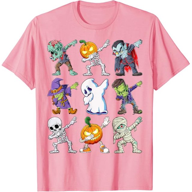 Dabbing Halloween Boys Skeleton Zombie Scary Pumpkin Mummy TShirt For