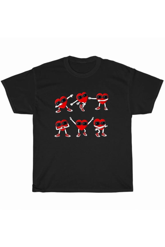 Dabbing Hearts Valentine Cute Dance Funny Romantic Love Art Unisex T-Shirt, up to size 5XL