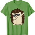 thumbnail image 1 of Dabbing Hedgehog Funny Cool Glasses Unisex T-Shirt for Men Women Kids Toddler,Lime Color,Size 3T, 1 of 5