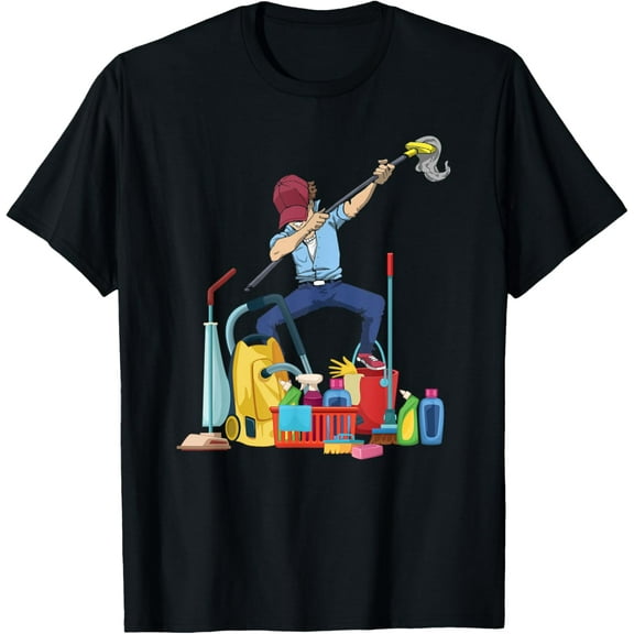 Dabbing Janitor Custodian Housekeeper Housekeeping Cleaner T-Shirt