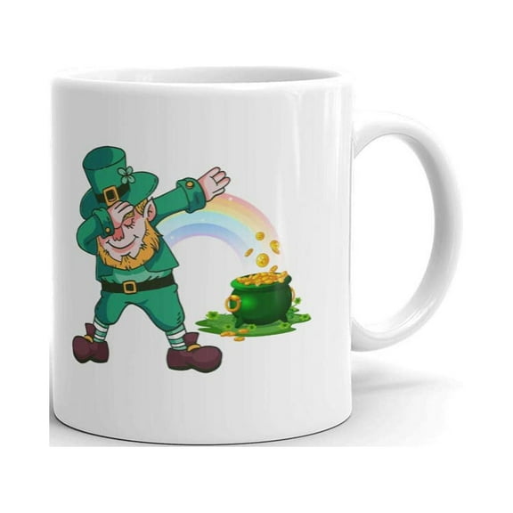 Dabbing Leprechaun St Patrickâ€™s Day Funny Coffee Tea Ceramic Mug Office Work Cup Gift 11 Oz