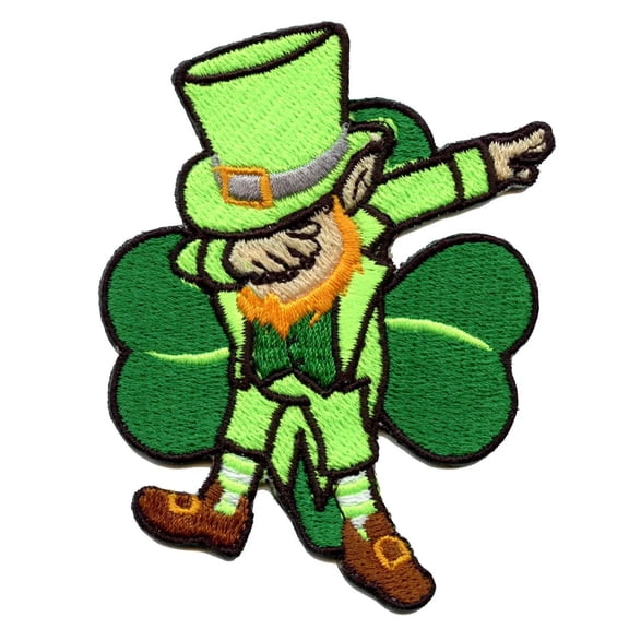 Dabbing Leprechaun St. Patrick's Day Iron On Patch