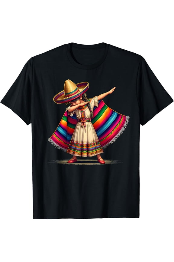 Dabbing Mexican Poncho Cinco De Mayo Dance T-Shirt