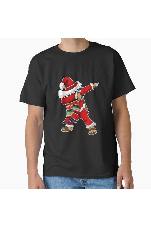 Dabbing Mexican Serape Poncho Festive Holiday Dance Unisex T-Shirt, up to size 5XL
