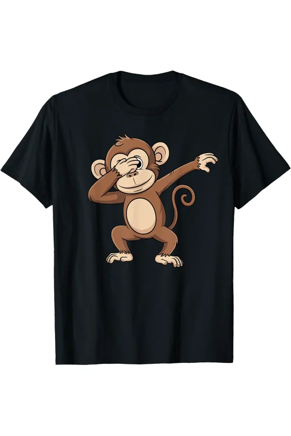 Dabbing Monkey Dab Animal Graphic Boys Girls Women Kids T-Shirt, Unisex T-Shirt