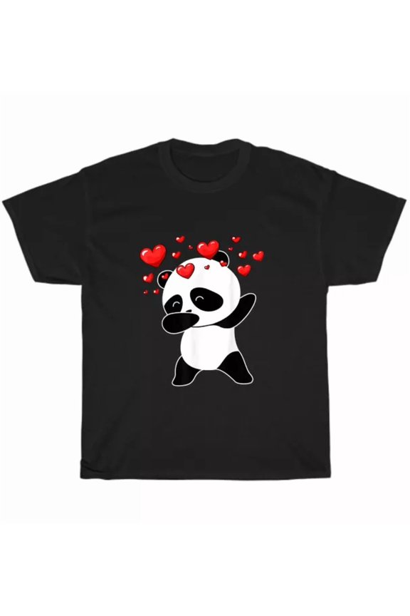Dabbing Panda Heart Dab Dance T-Shirt Animal Bear Lover Unisex Tee Gift