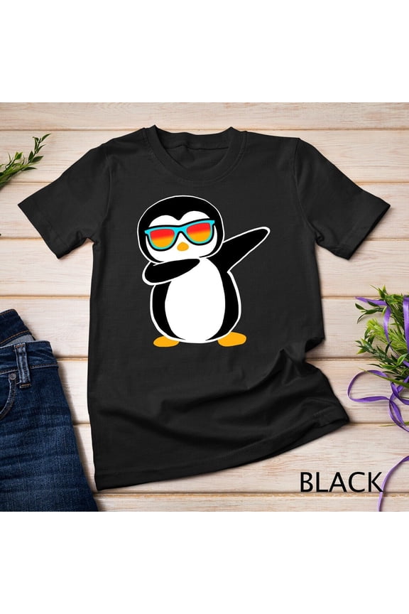 Dabbing Penguin Shirt Cute Animal Birthday Party T-Shirt