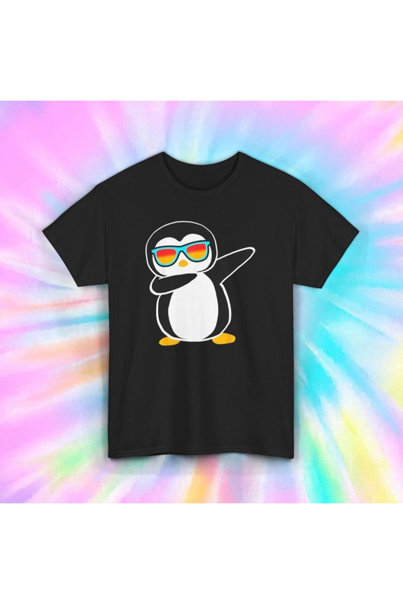 Dabbing Penguin T-Shirt | Funny Cartoon Graphic Tee | Cute Animal Shirt