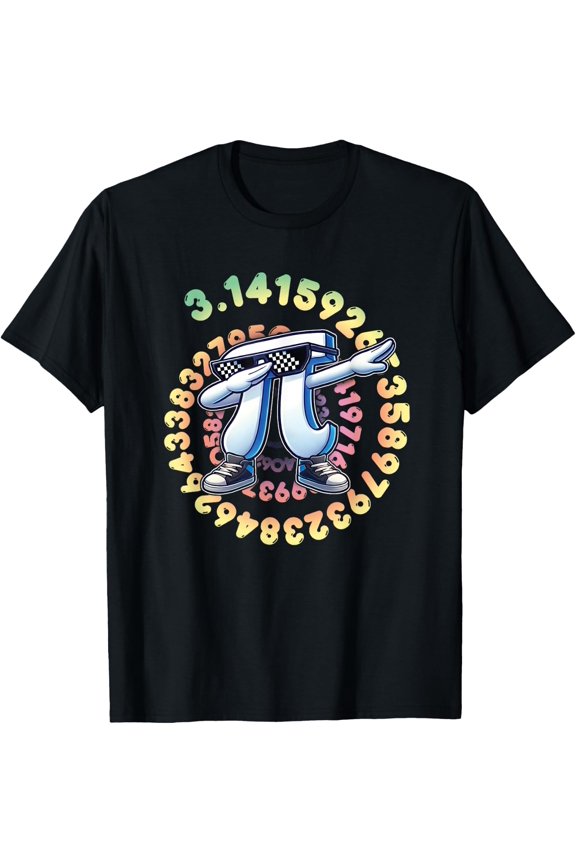 Dabbing Pi Symbol Boys Math Teacher Pi Day T-Shirt Size S-5XL