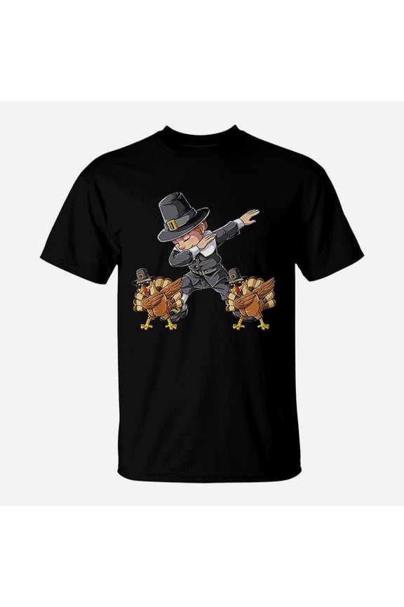 Dabbing Pilgrim Turkey Thanksgiving Day Boys Dab TShirt
