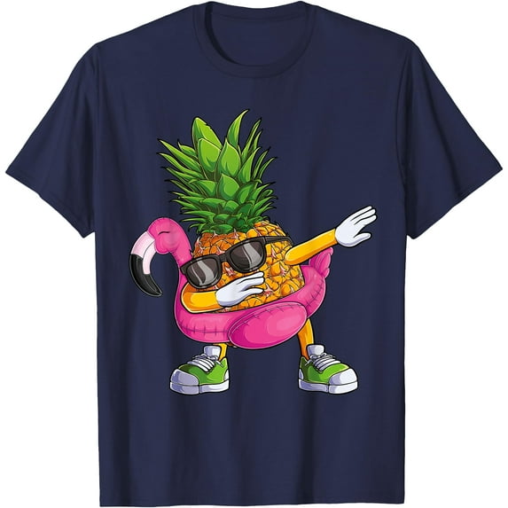Dabbing Pineapple Flamingo Tropical Aloha Beach Hawaiian Softstyle Unisex T-Shirt