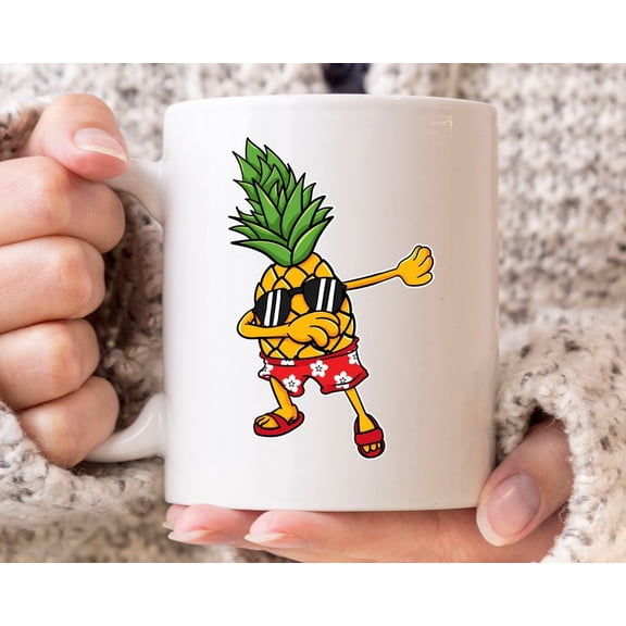 Dabbing Pineapple Mug, Cute Dancing Fruioffee Cup For Pineapple Lover M1en WoM1en, Funny TropiC1Al Summer Pineapple GifT1 Idea