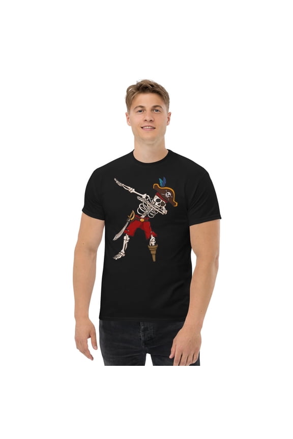 Dabbing Pirate Skeleton Dab Family Fun Dance Novelty Art Premium T-Shirt (Black, 2XL)