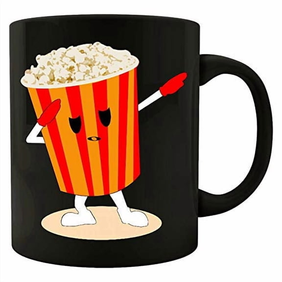 Dabbing 11 oz Coffee Mug - Popcorn Bucket Design White Ceramic Gift