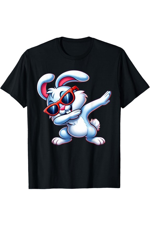 Dabbing Rabbit Easter Dab Dance Boys Girls Bunny Spring Holiday Tee