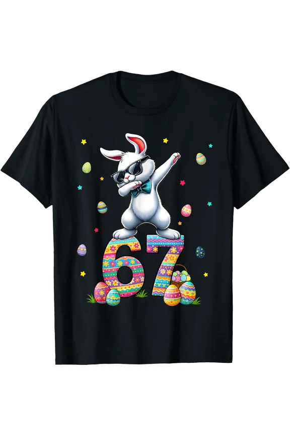 Dabbing Rabbit Floral Bunny T-Shirt , Vintage T-Shirt