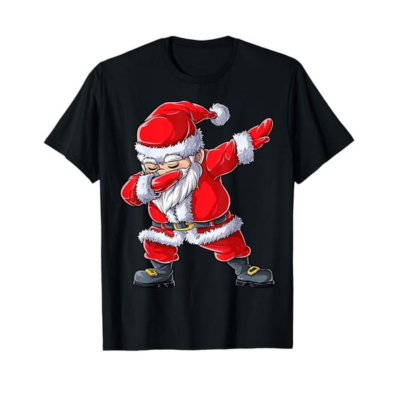 Dabbing Santa Claus T-Shirt – Funny Xmas Dab Dance Tee, Retro Holiday Santa Graphic Shirt, Cozy Christmas Vibes Top