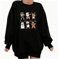 thumbnail image 1 of Christmas Dabbing Santa Elf Graphic Comfortable Tee T-Shirt Top Print Round-neck long-sleeved Black S-3XL, 1 of 6