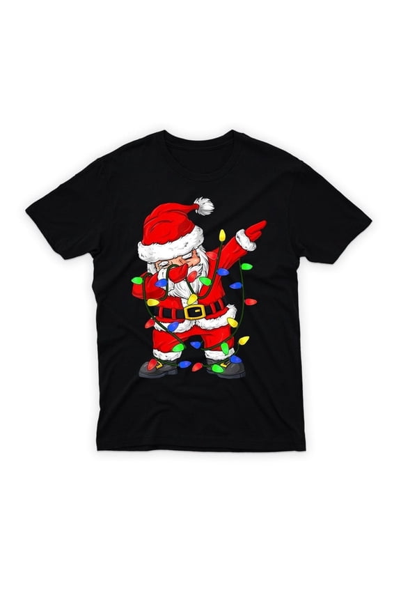Dabbing Santa T-Shirt – Funny Christmas Santa Claus Dance Tee, Holiday Party Graphic Shirt