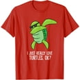 thumbnail image 1 of Dabbing Sea Turtle I Just Really Love Turtles Ok Unisex T-Shirt for Men Women Kids Toddler,Red Color,Size M, 1 of 5