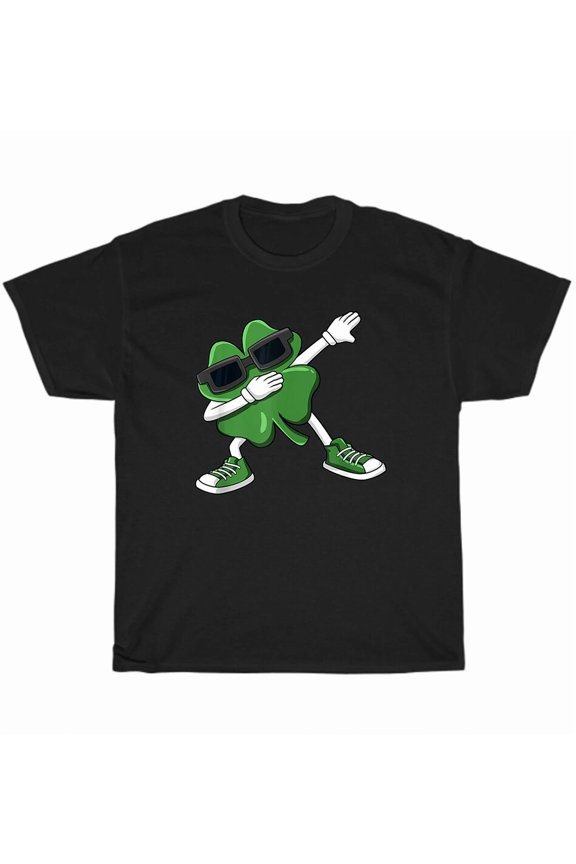 Dabbing Shamrock Dab Dance Saint Patricks Day Funny Lucky Theme Unisex T-Shirt, up to size 5XL