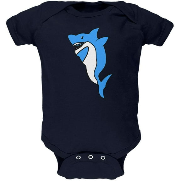 Dabbing Shark Soft Baby One Piece Navy 18-24 M