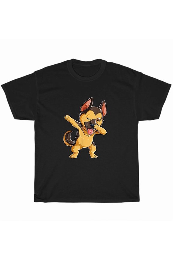 Dabbing Shepherd Dance Funny Loyal Pup Fun Pet Lover Graphic Style Unisex T-Shirt, up to size 5XL