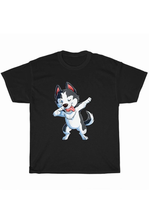Dabbing Siberian Husky Dab Dance Dog Puppy Lover Funny Gift Unisex T-Shirt, up to Size 5XL