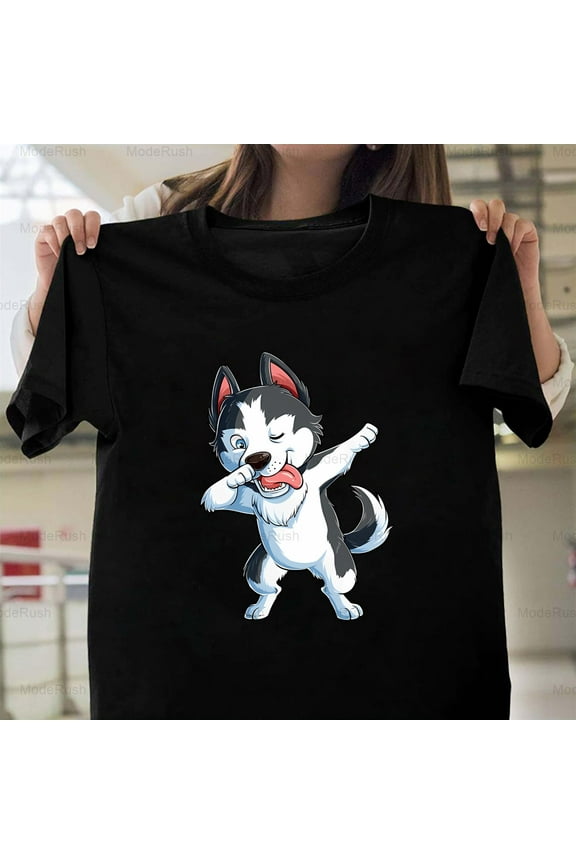 Dabbing Siberian Husky Dog Lover Boys Kids Girls Dab Dance Gift New Unisex T-Shirt, up to size 5XL