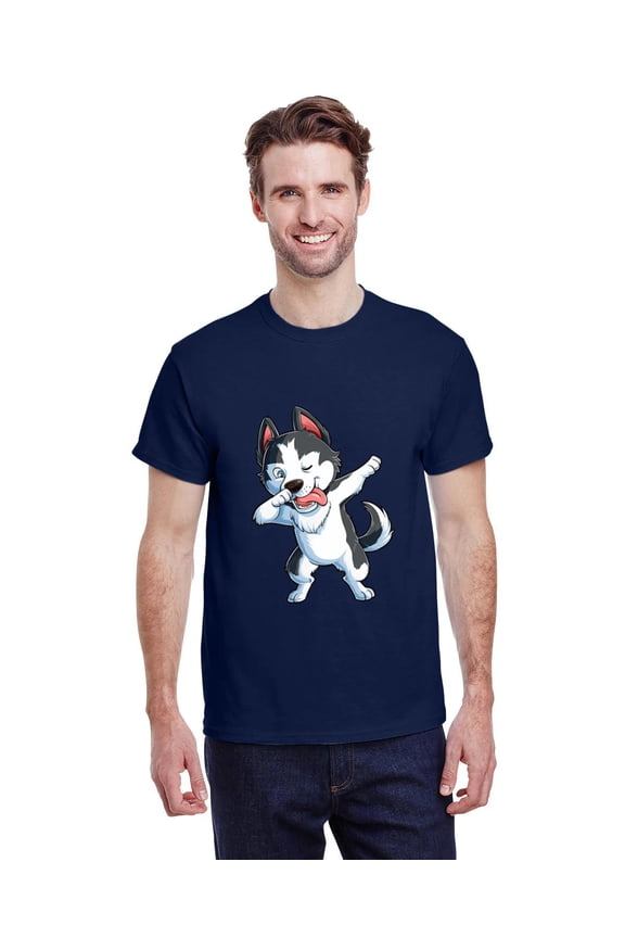 Dabbing Siberian Husky Dog Lover Funny Dab Dance Gift Unisex T-Shirt, for men & women, up to size 5XL