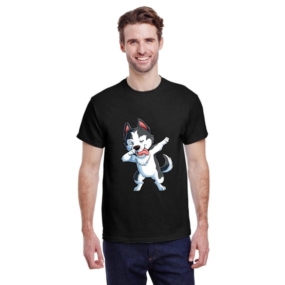 Dabbing Siberian Husky Dog Lover Funny Dab Dance Gift Unisex T-Shirt, for men & women, up to size 5XL