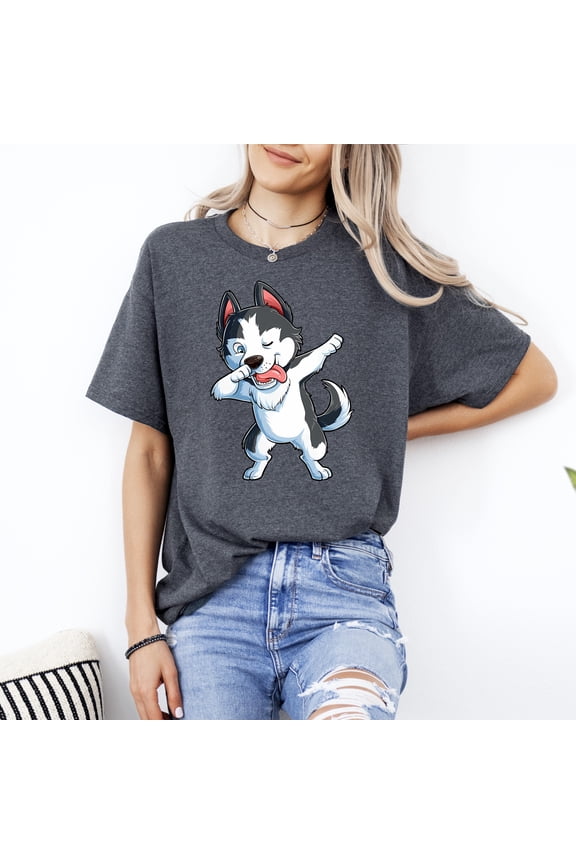 Dabbing Siberian Husky Dog Lover Funny Kids Boys Dab Dance Unisex T-Shirt