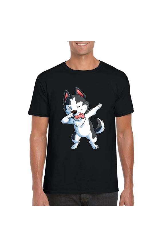 Dabbing Siberian Husky Dog Lover Funny Kids Boys Dab Dance Unisex T-Shirt