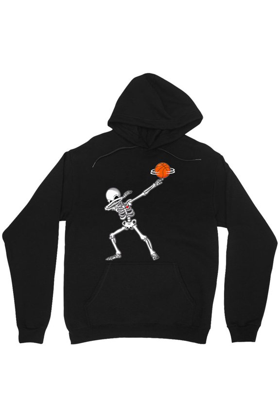 Dabbing Skeleton Basketball Funny Graphic Halloween Dab Dance Sports M7593 Unisex Hoodie, Up to Size 5XL