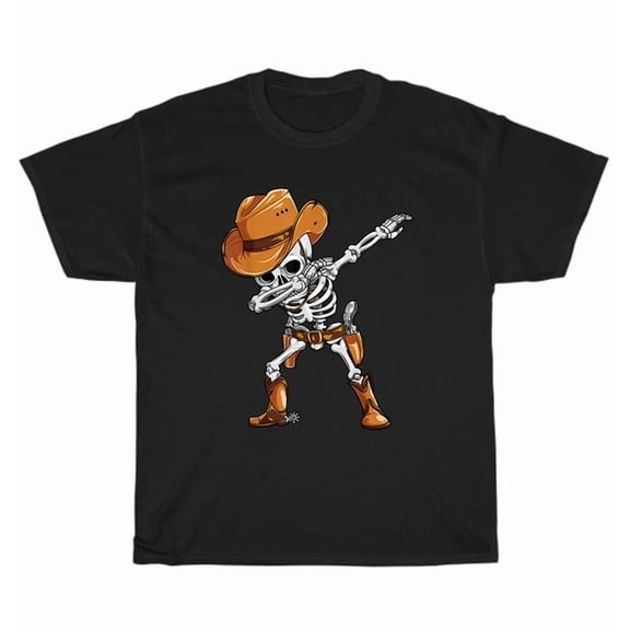 Dabbing Skeleton Cowboy outfit Dab Dance T-Shirt Gift Unisex S-5XL Hot Trending Shirt Birthday Gift