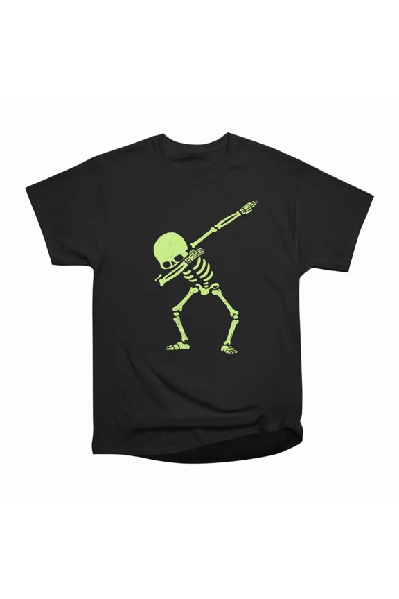 Dabbing Skeleton Green Dab Pose Hip Hop Skull T-Shirt Tee Gift For Him Merch For Her Appar