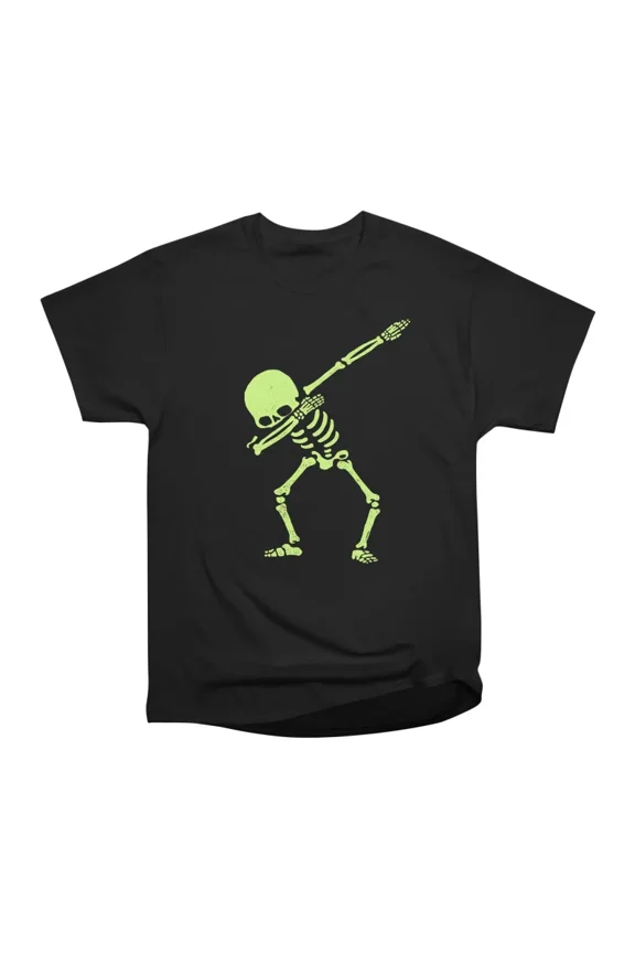 Dabbing Skeleton Green Dab Pose Hip Hop Skull T-Shirt Tee Gift For Him Merch For Her Appar