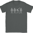 thumbnail image 1 of Dabbing Skeleton Line T-Shirt Funny Halloween Fall Skull Witch Spooky Tee - Charcoal, S, 1 of 1