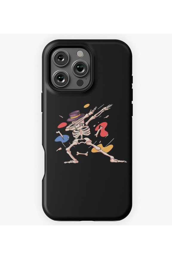 Dabbing Skeleton with Hat Funny Colorful T Shirt Design GA5310 Phone Case for iPhone 11 to 17 Pro Max