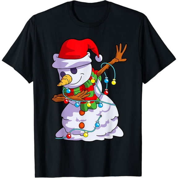 Dabbing Snowman Girls Boys Family T-Shirt Tshirt All Size S-5XL