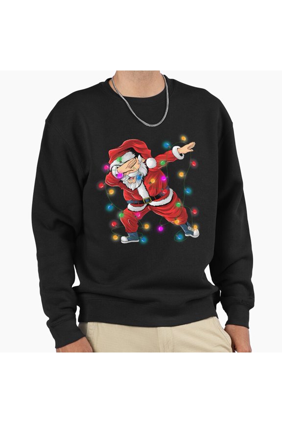 Dabbing St. Nick Claus Christmas Unisex Sweatshirt Funny Retro Vintage Holiday Graphic - Comfortable Fit G4872, Up to Size 5XL