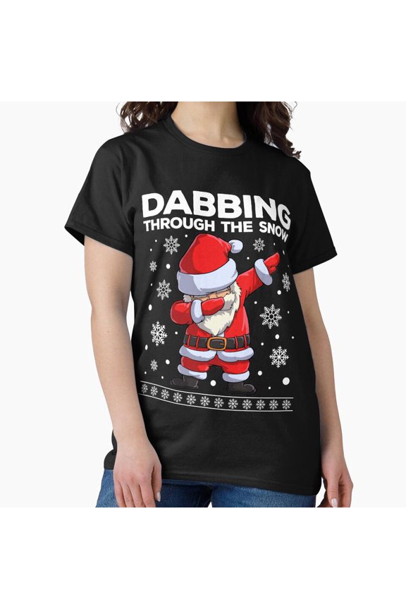 Dabbing St. Nick Through The Snow Funny Christmas Dab Dance Move Gift G15928 Unisex T-Shirt, Up to Size 5XL