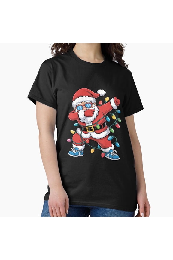 Dabbing St. Nick With Xmas Light Funny Christmas Dab Dance Move Holiday G19168 Unisex T-Shirt, Up to Size 5XL