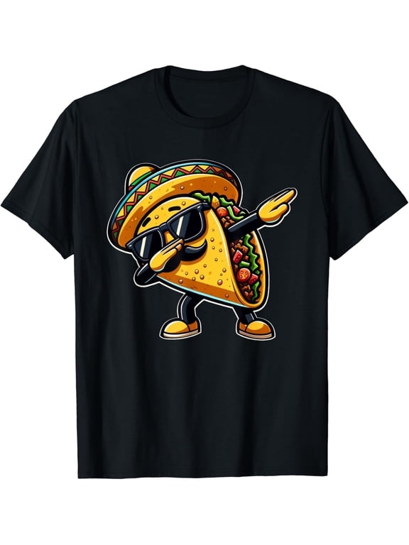 Dabbing Taco Cinco de Mayo Funny Mexican Fathers Day T-Shirt