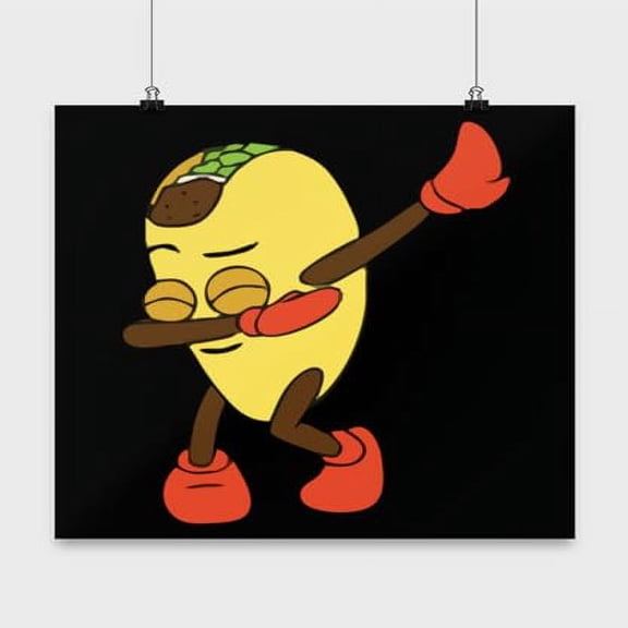 Dabbing Taco Art - Fun Wall Decor - 13x13 Poster Print - Kitchen or Party