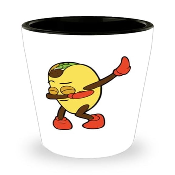 Dabbing Taco Shot Glass, Foodie-Approved Mini Glassware, 1.5oz Cup, Perfect Cinco De Mayo Celebration Gift for Food Lovers