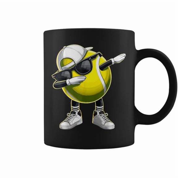 Dabbing Tennis Ball Coffee Mugs