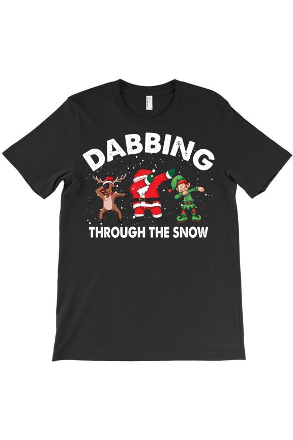 Dabbing Through The Snow Funny Christmas Holiday Dance Graphic H7762 Unisex T-Shirt, Up to 5XL Available