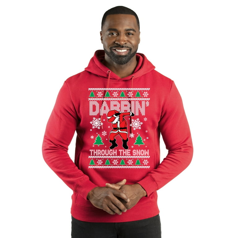 Dabbing Through The Snow Ugly Christmas Sweater Premium Graphic Hoodie Sweatshirt Red Large Walmart